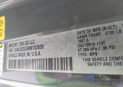 2022 Jeep Wrangler Unlimited Sport Altitude 4X4 from USA, damaged, VIN 1C4HJXDG9NW103809